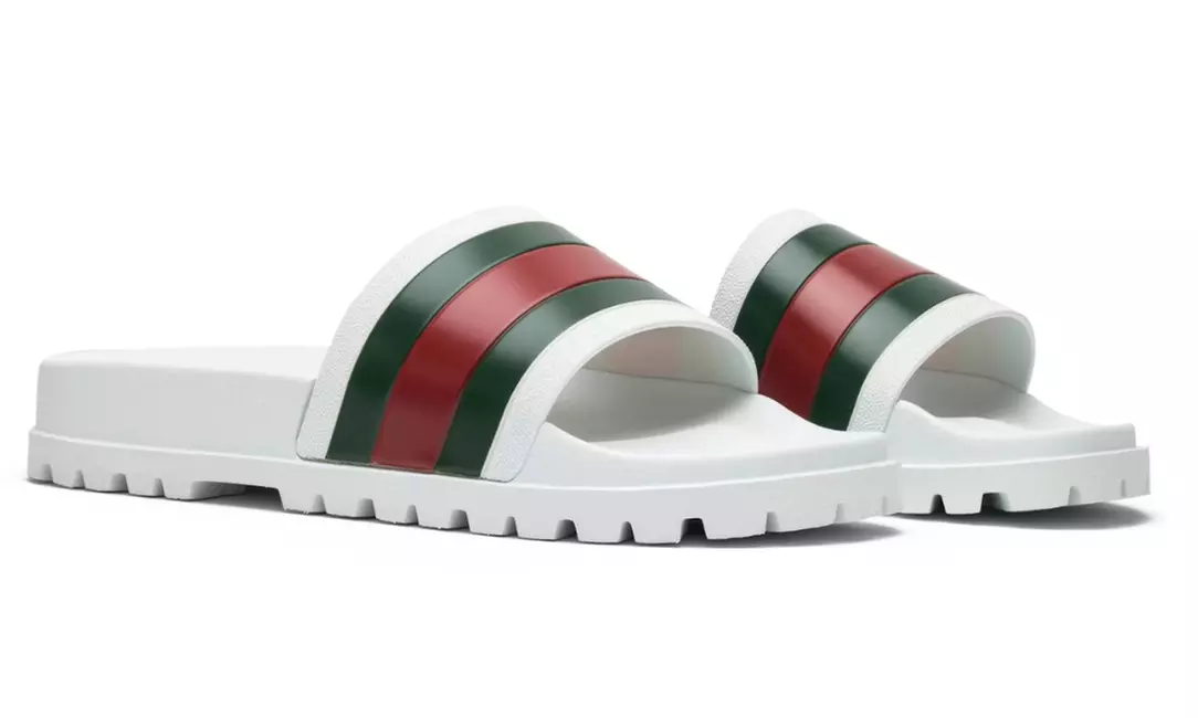 Gucci Men’s Web Slides – Rubber Comfort | Multiple Sizes Available