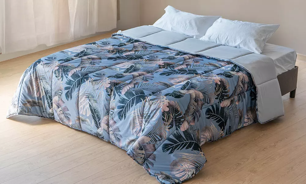 Doppelte Winterdecke aus Samt mit Digitaldruck