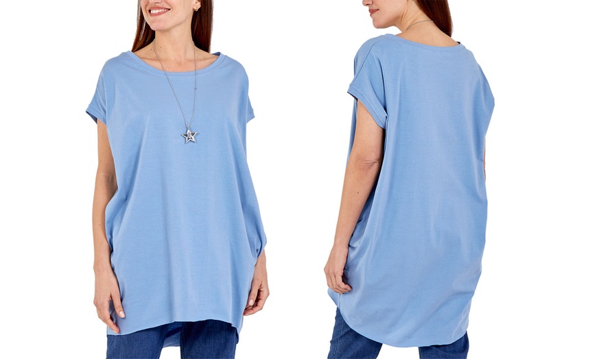 Image 8: Want Clothing Oversized Sleeveless Hi-lo Back Baggy T-Shirt Dress