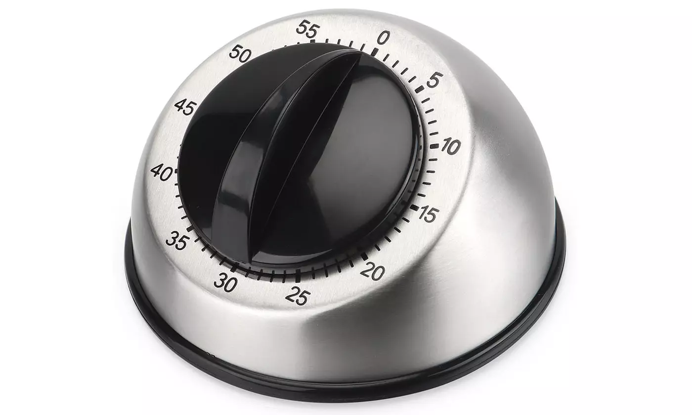 60 Minutes Stainless Steel Kitchen Timer Mechanical Wind- Up Timer