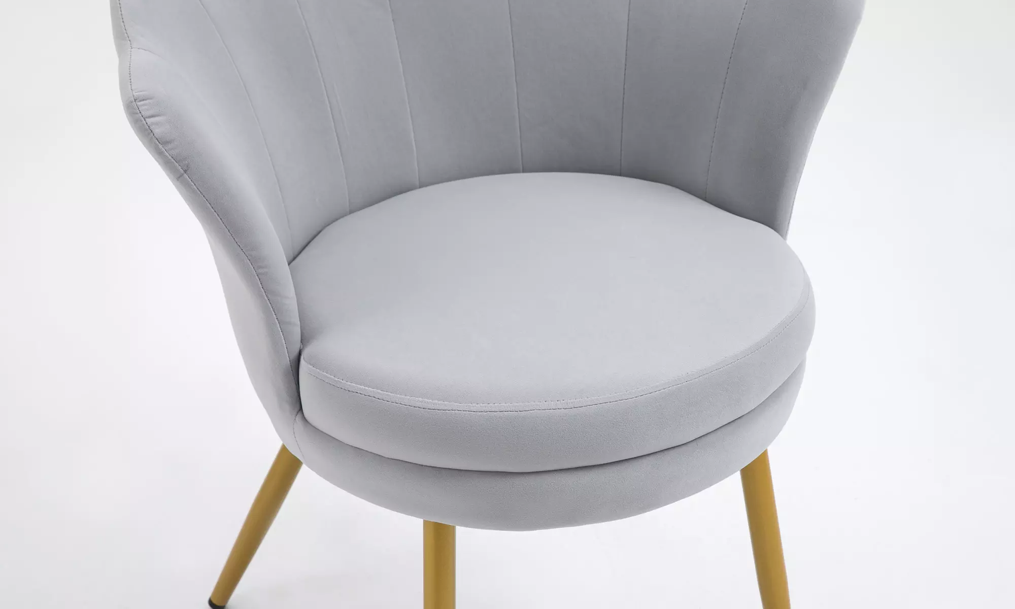 Fluwelen schelpfauteuil