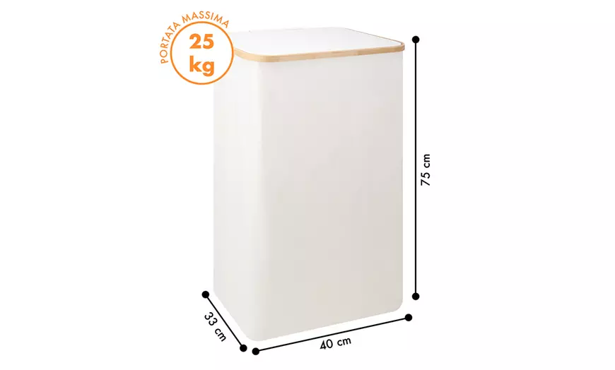 Image 3: Cesto para la colada con bolsa interior y diseño plegable