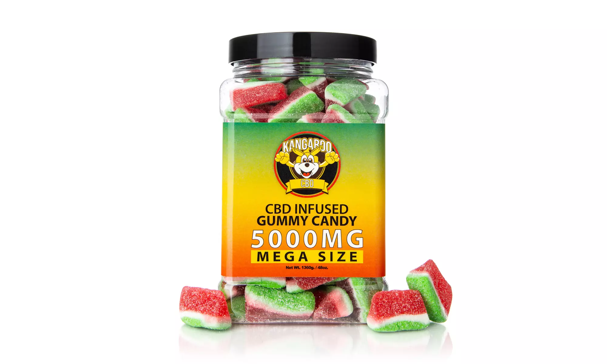 Extra Strength MEGA Size 5000MG Potent CBD Gummies from Kangaroo - 48oz