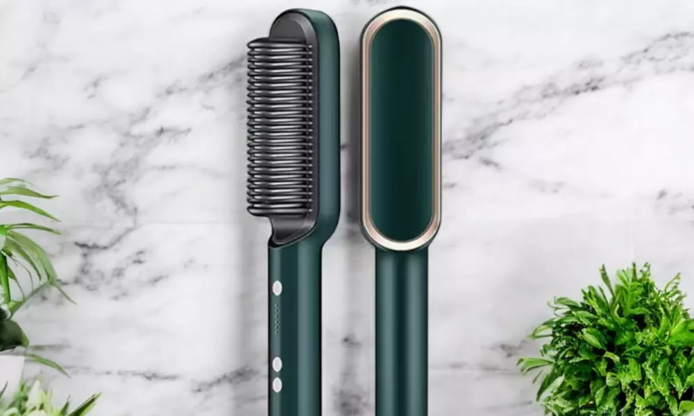 Brosse lissante pour cheveux, 5 niveaux de température - Second Medium