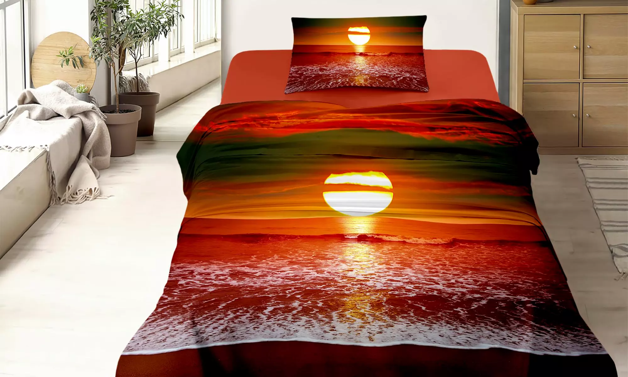 Completo lenzuola in cotone con stampa digitale