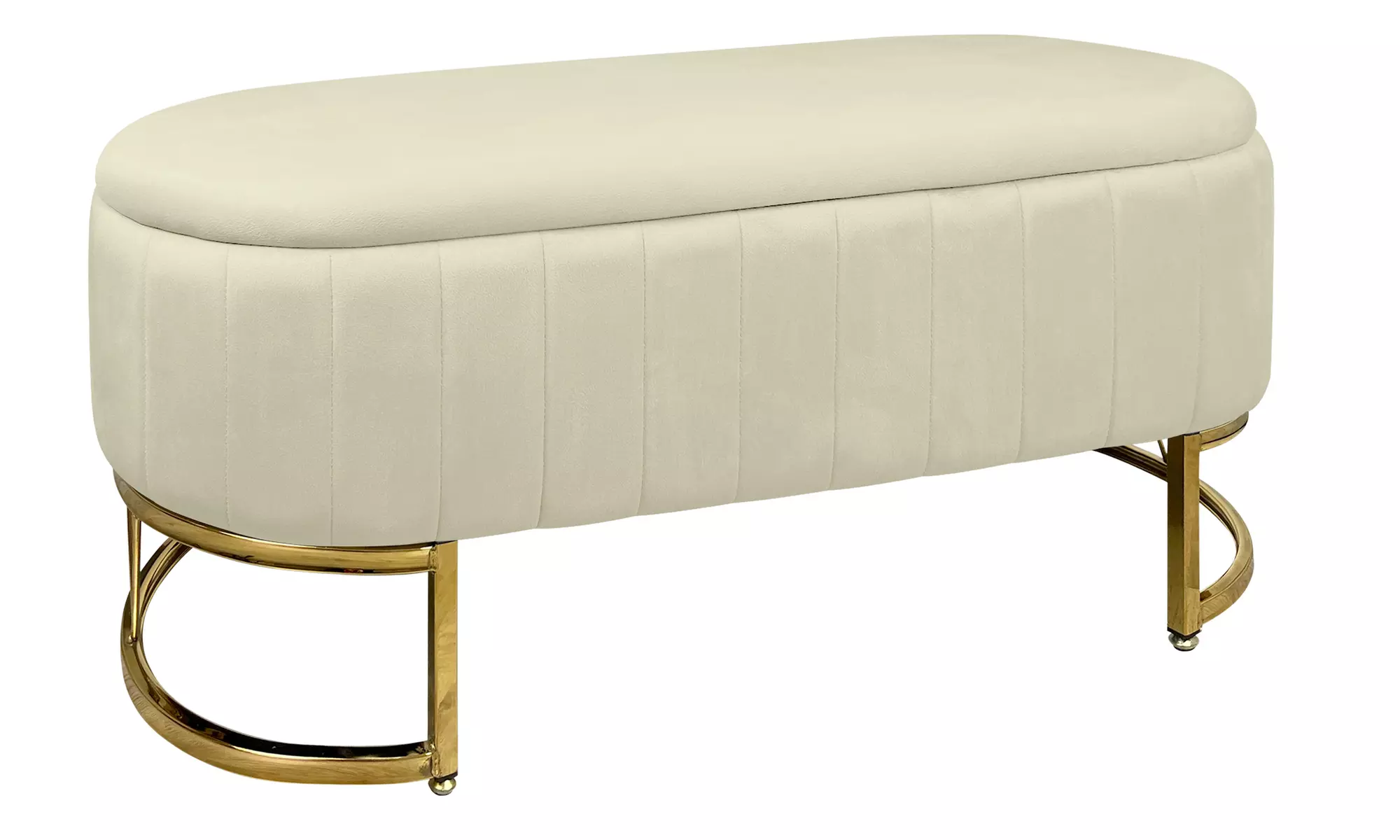 Panca contenitore con gambe cromate