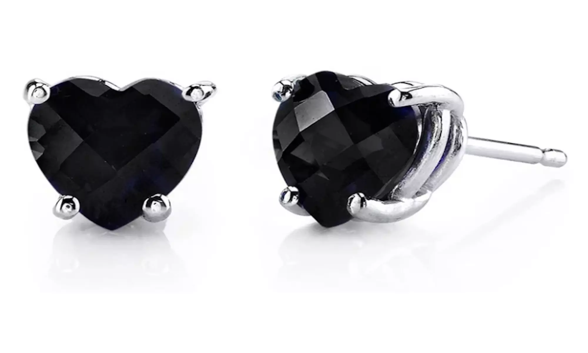 The Cutest Earring: Solid Sterling Silver- Gemstone Heart Studs