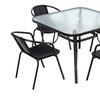 Image 20: Garden Rippled Tempered Glass Table Set