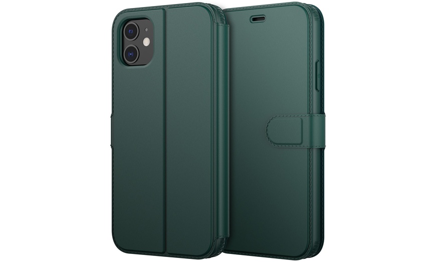 Image 20: Wallet Case for iPhone 11with Card Holder and Stand