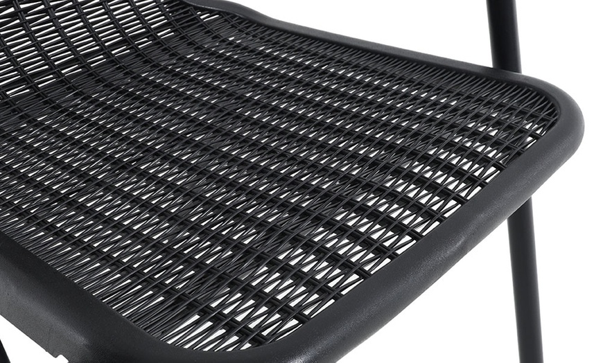 Image 8: Outdoor PE Rattan-Effect Stackable Chairs Set