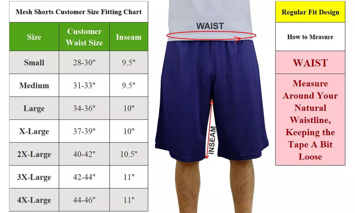 Men's Moisture-Wicking Active Mesh Shorts Mystery Deal (6-Pack; S–2XL) - Second Medium