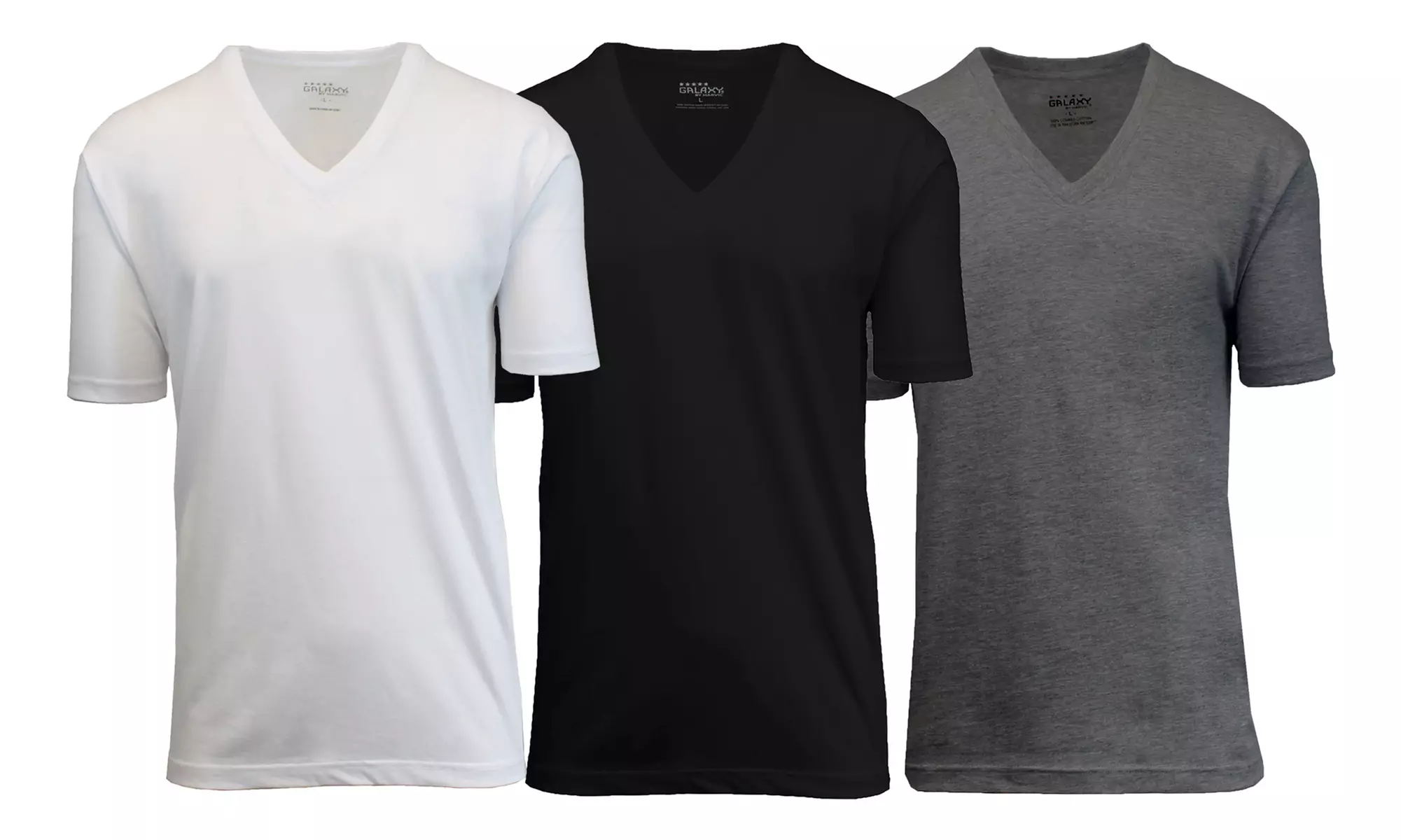 3-Pack Galaxy By Harvic Men's Short Sleeve Cotton Tees (S-2XL)