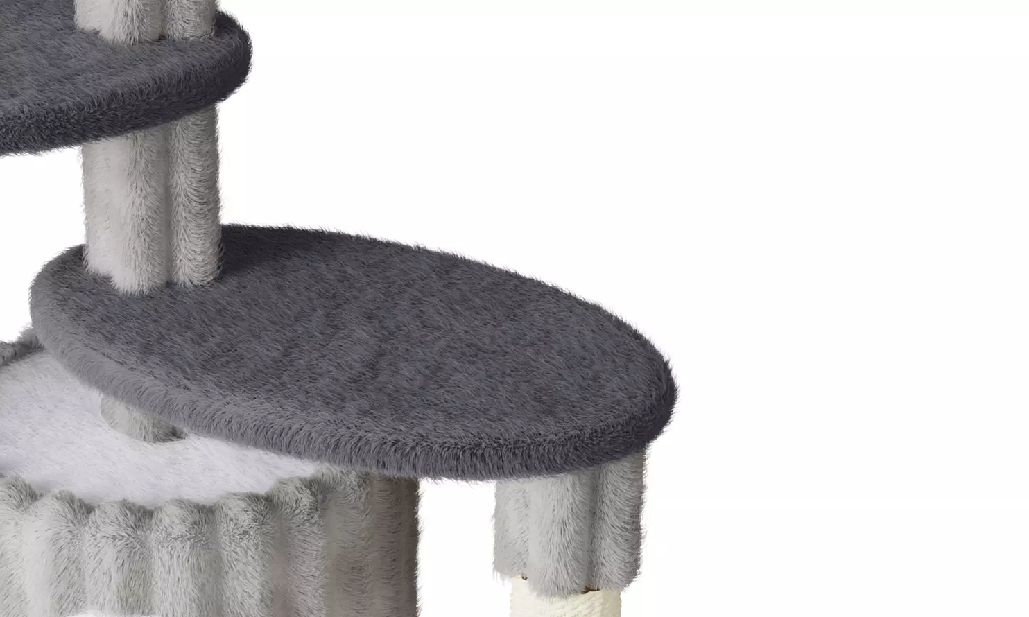 Meerlaagse grijze kattenboom