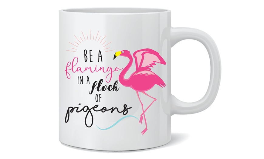 Image 4: One or Two Flamingo Print Mugs