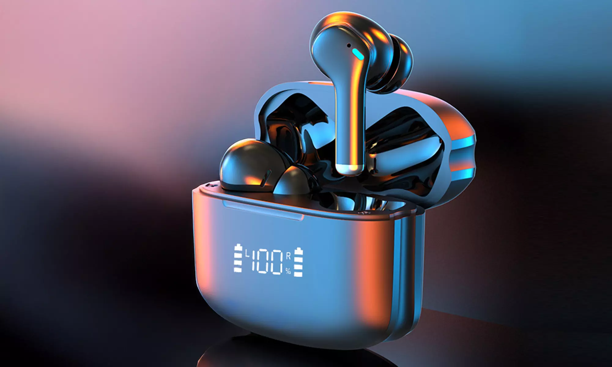 Dual Noise Cancelling Wireless Earbuds 5.3 Stereo Bluetooth Waterproof Earphones