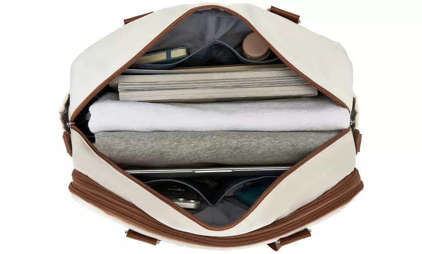 Image 12: 20L Expandable Travel Duffel Bag with Wet-Dry Compartment 