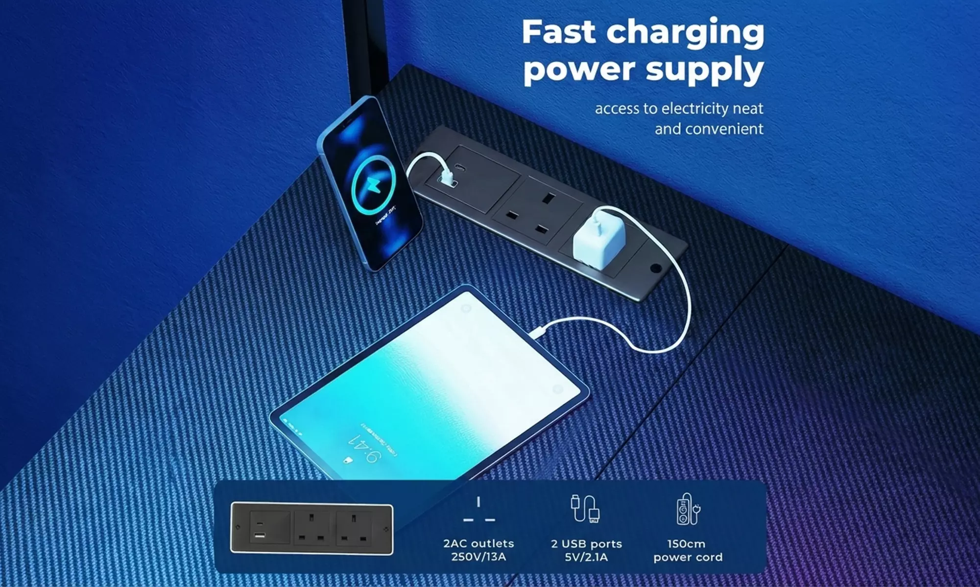 Levede L-Shaped Gaming Computer Desk with Integrated LED Lighting