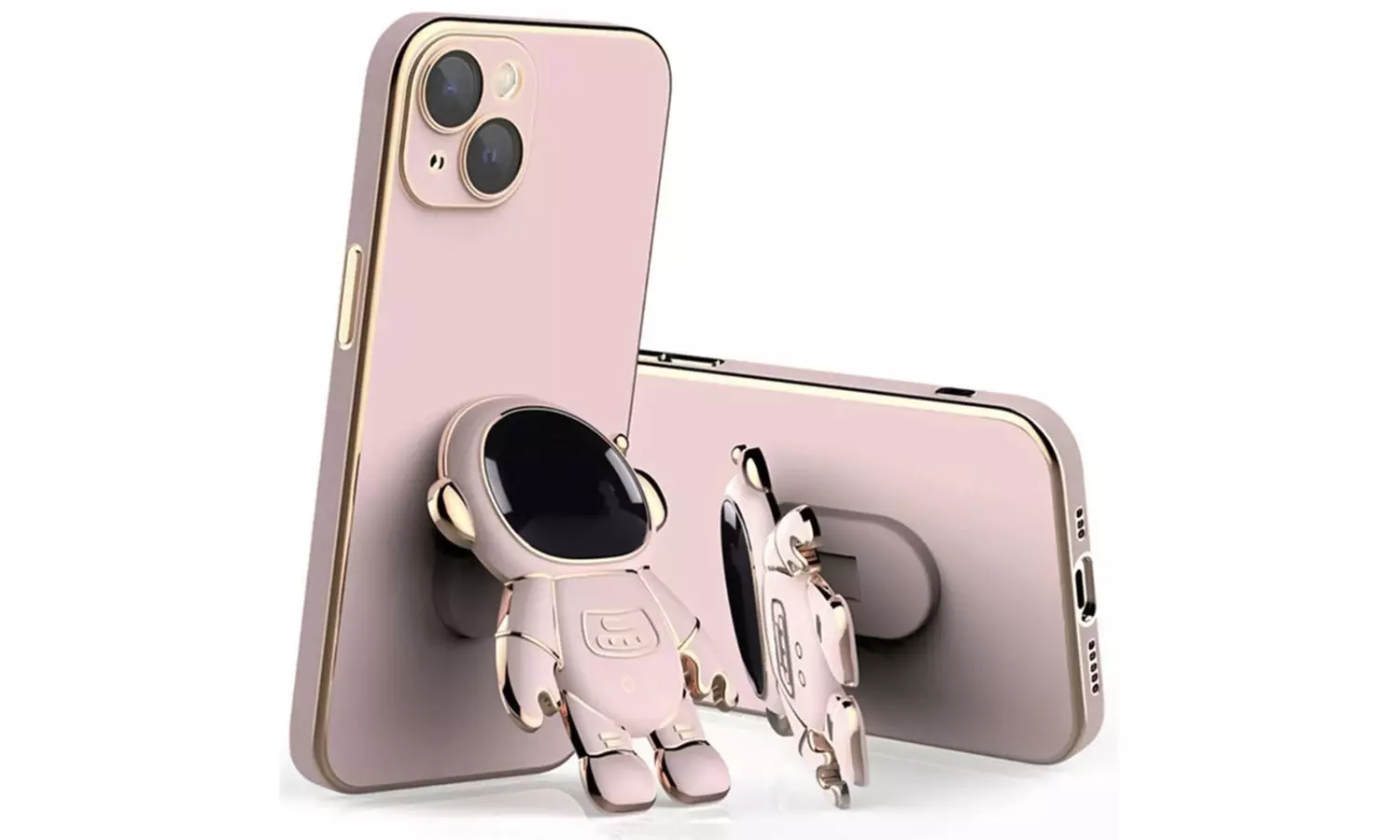 Astronaut Stand Phone Case Plating Silicone Cover For iPhone 12 Pro MAX 11 XS