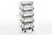 HomCom 5-Tier Steel Storage Trolley with Wheels in Black - Image 5