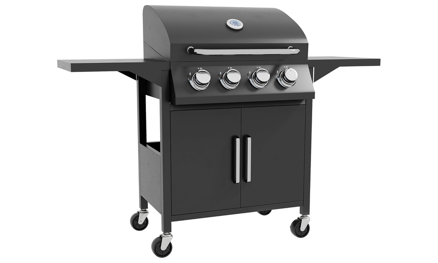 Image 3: Outsunny Four Burner Gas BBQ and Outdoor Grill