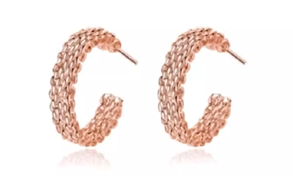 Love At First Sight Sterling Silver Plated Cross Link Earrings
