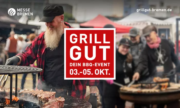 2 Tagekarten für die GrillGut -Dein BBQ Event + Bremer Landesgrillmeisterschaft in der MESSE BREMEN (50% sparen) - Primary Image