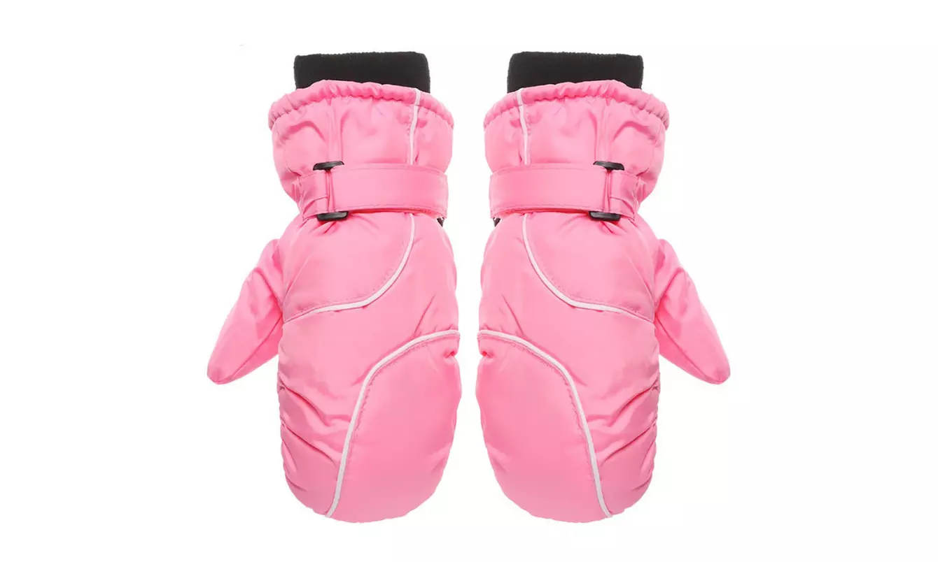 Kids Winter Warm Ski Mitten Waterproof Snow Gloves for 4-9 Years