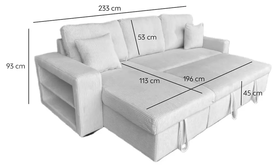 Canapé d'angle convertible Kocoon "San Diego" 4 places avec coffre