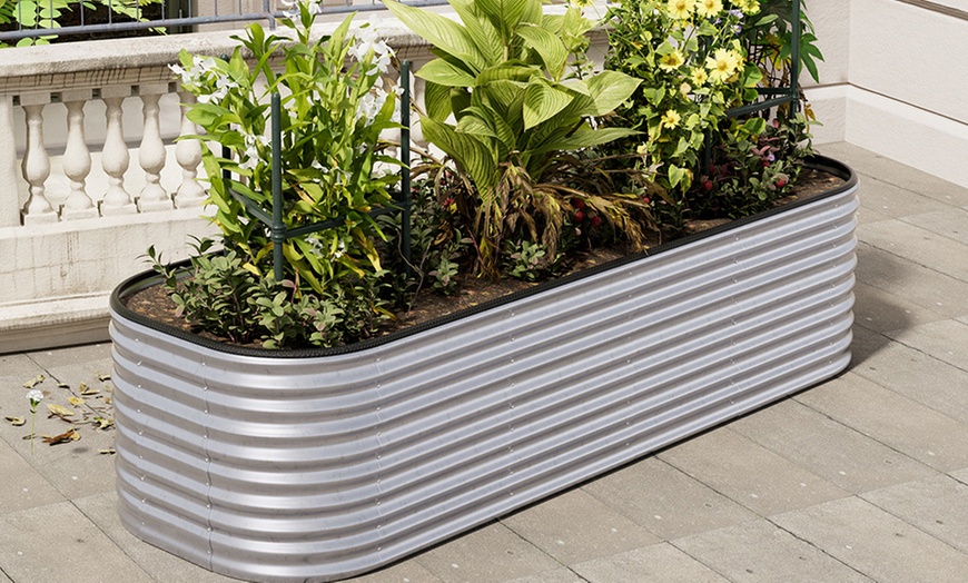 Image 7: Open-Bottom Galvanised Steel Raised Garden Bed