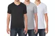 3-Pack Men's Short Sleeve V-Neck Cotton-Stretch Tee (S-2XL) - Second Medium