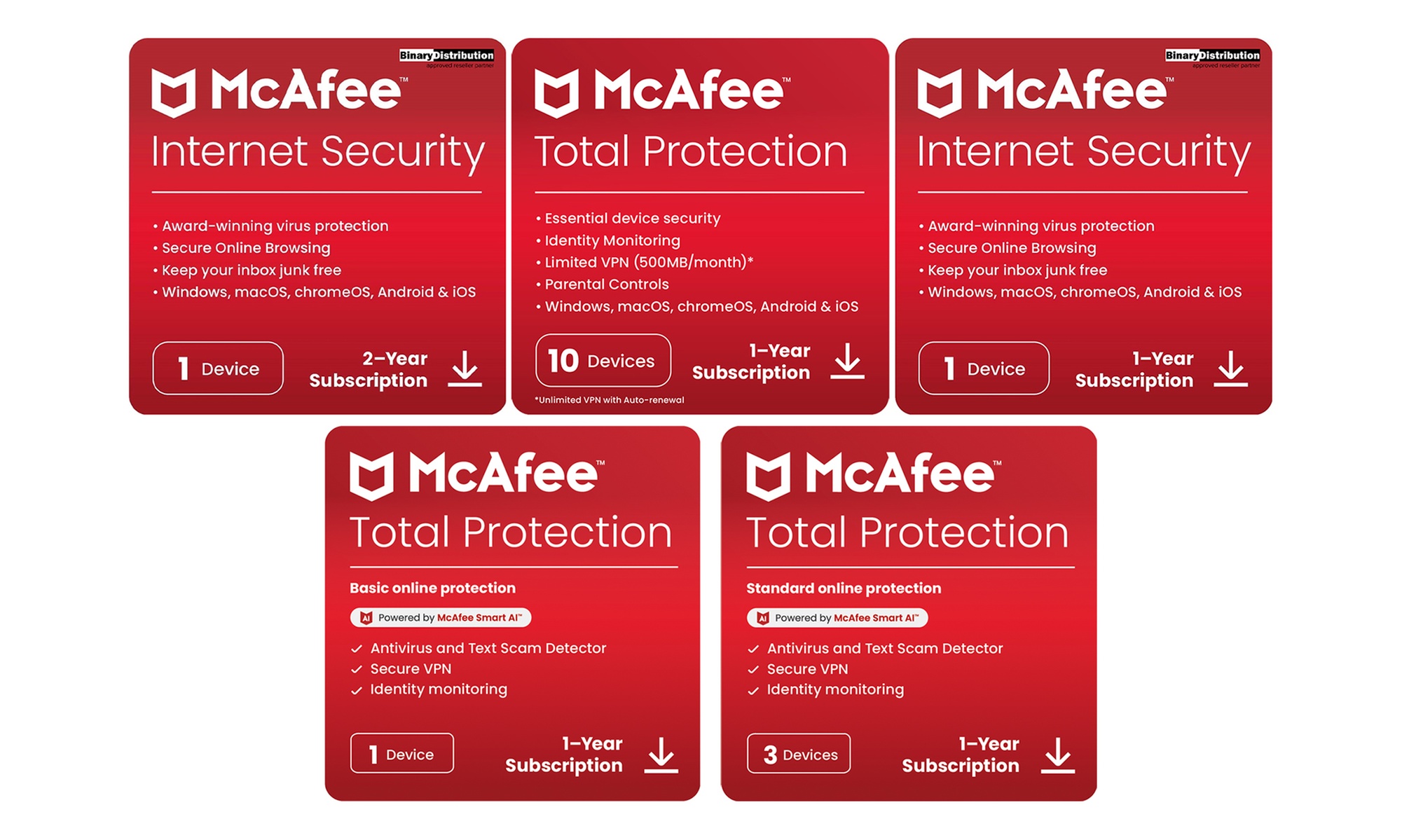 McAfee Total Protection or Internet Security, Up To 79% Off