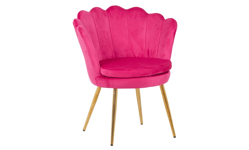 Image 18: Fluwelen schelp fauteuil