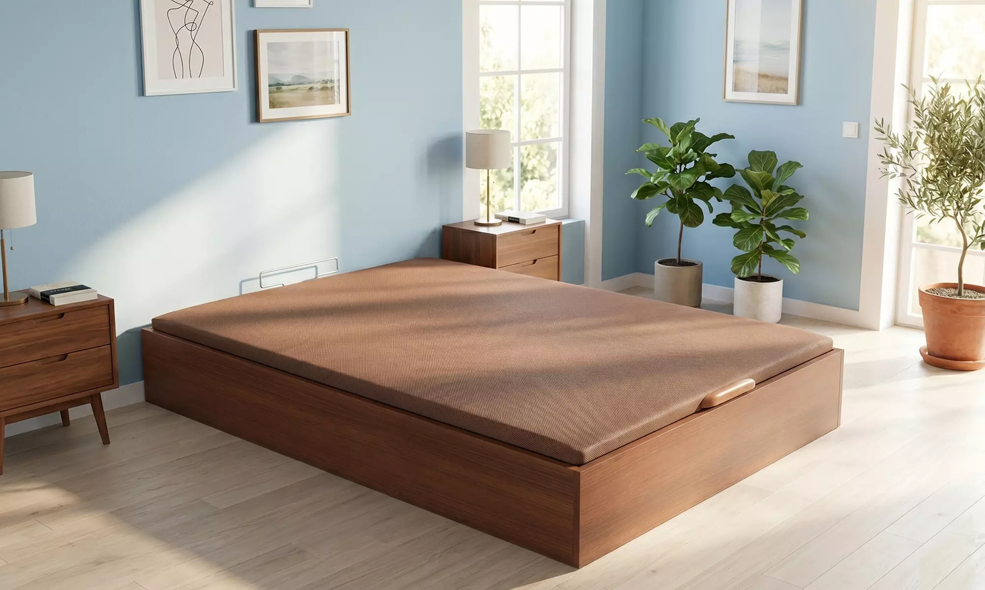 Canapé Abatible Altura 32cm ENVIO, MONTAJE Y RECOGIDA ANTIGUO GRATIS, Gran Capacidad, Madera, Tapa 3D