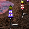 Image 4: One, Two or Four Solar Powered Lighthouse Shaped Garden Lights