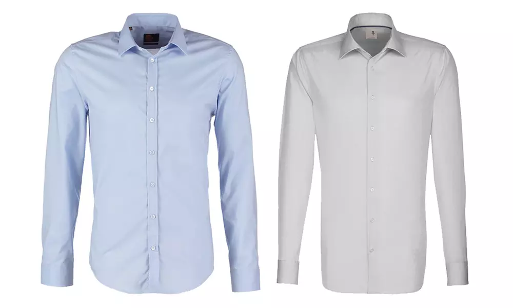 Seidensticker Herren-Hemd in Hellblau oder Hellgrau - Primary Image