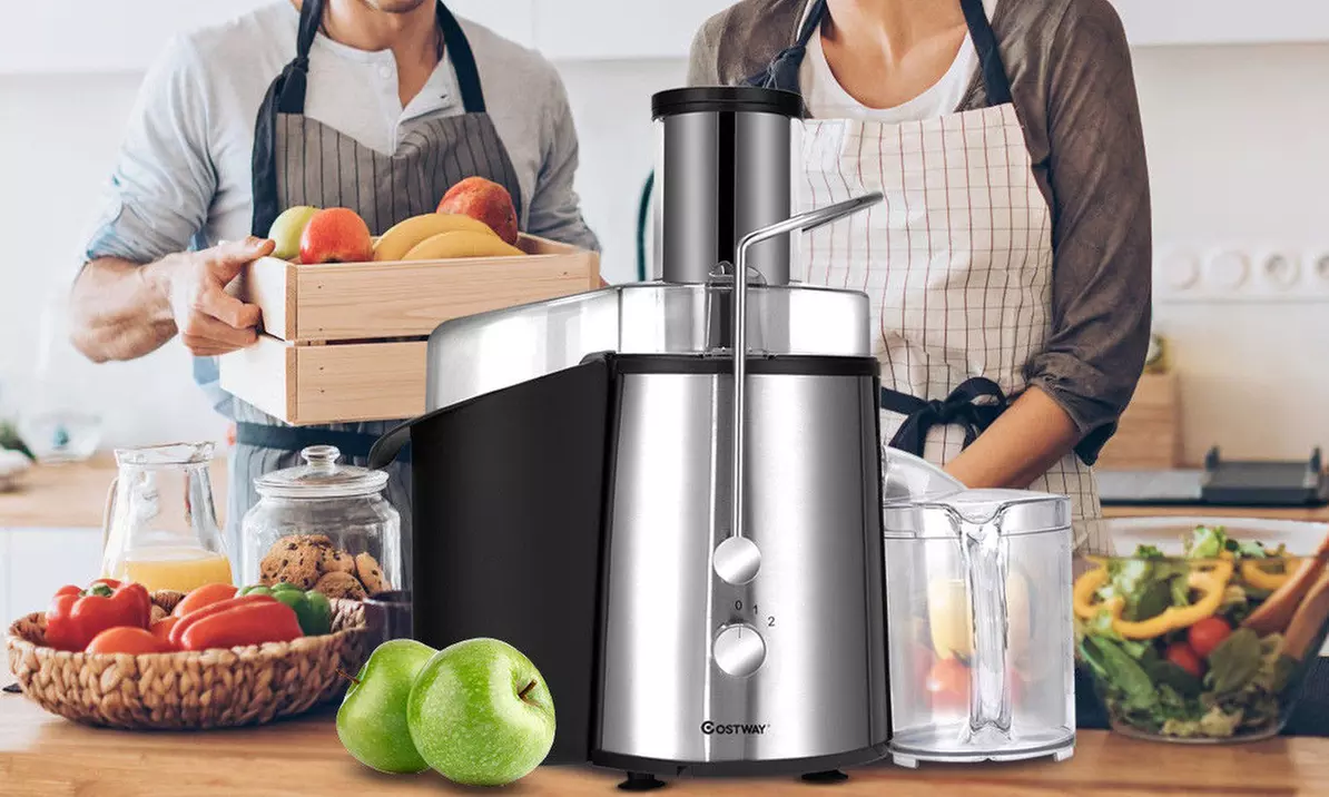 Electric Juicer Wide Mouth Fruit & Vegetable Centrifugal Juice Extractor 2 Speed