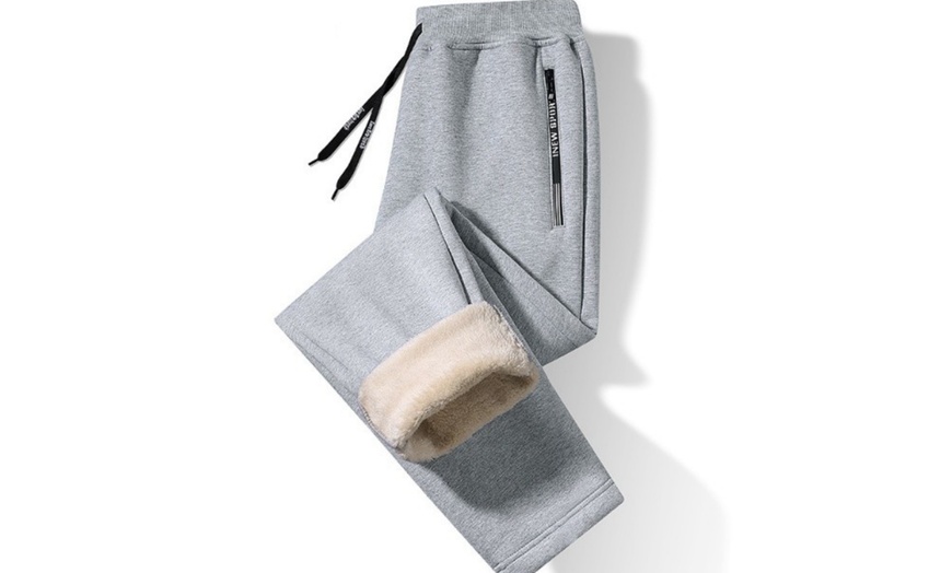 Image 5: Men’s Winter Warm Pants with Lambswool Lining –Mid-Rise Drawstring Fit