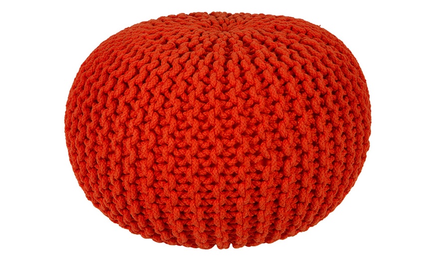 Image 11: Round Knitted Pouffes