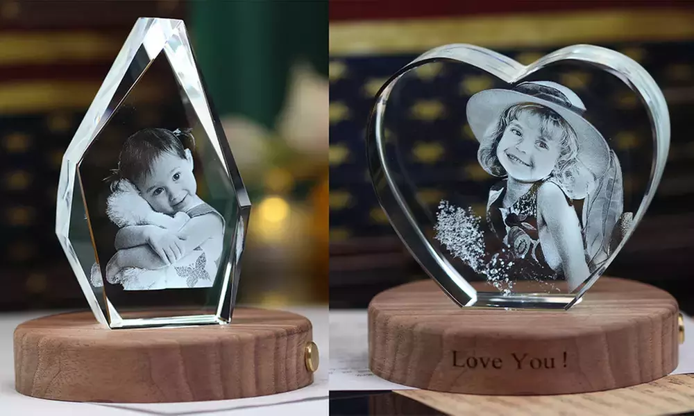 Custom 3D Photo-Engraved Crystal Keepsake — Personalized Laser-Etched Grad Gift in Multiple Shapes & Sizes (Up to 87% Off)