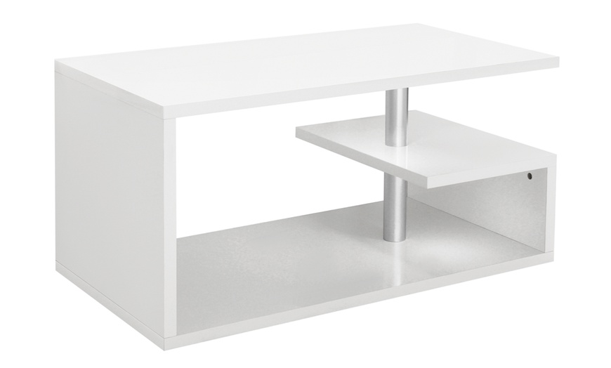 Image 19: High Gloss LED Coffee and Side Table Range