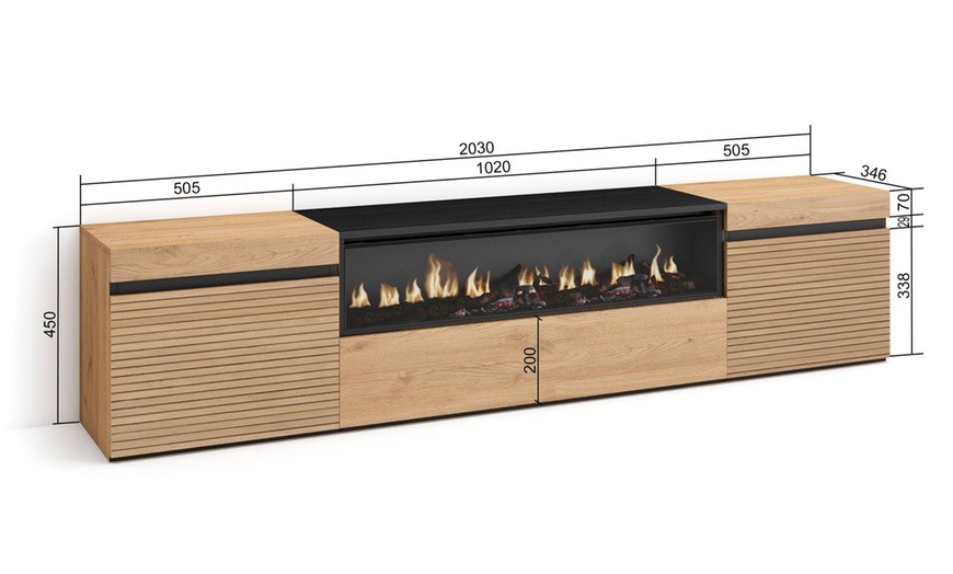 Image 12: TV-meubel met of zonder led-elektrische openhaard