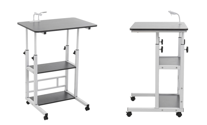 Image 5: Living And Home Height Adjustable Overbed Laptop Table 