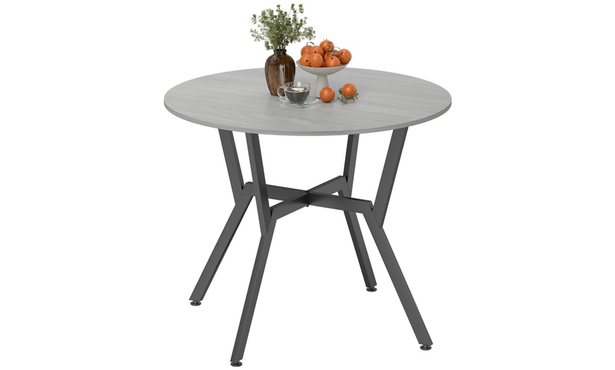 Image 14: Small Kitchen Table with Black Steel Legs, Dining Table