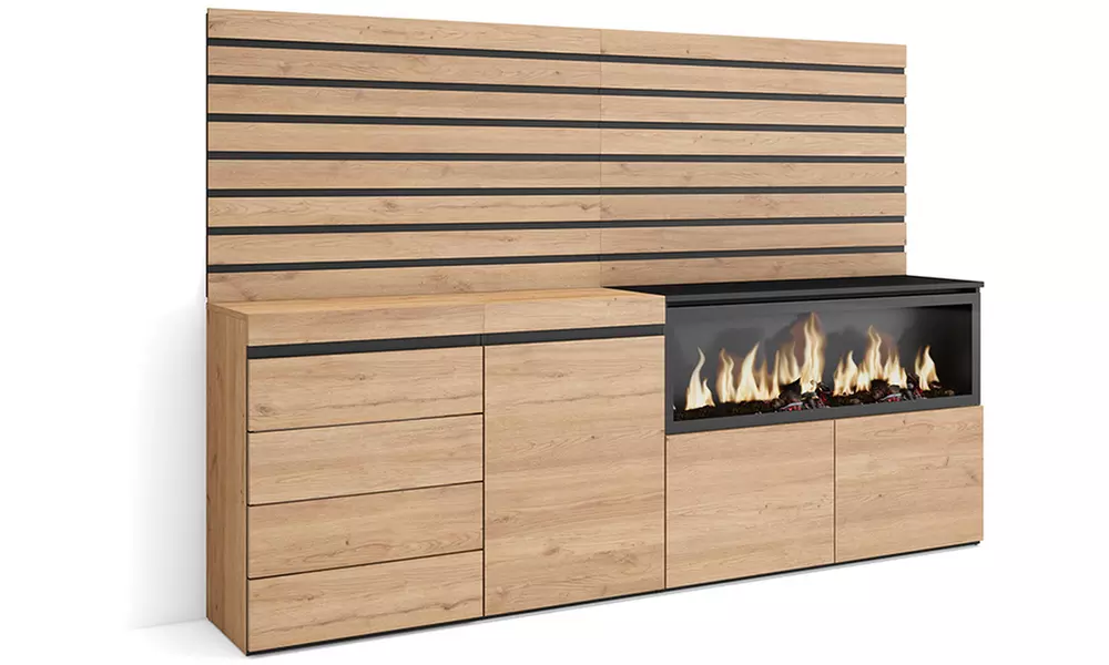 Sideboard mit LED-Elektrokamin