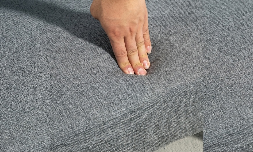 Image 5: HomCom Convertible Sofa Bed in Green or Grey