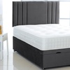Image 2: Plush Velvet Ottoman Gas Lift Bed with Memory Spring Mattress
