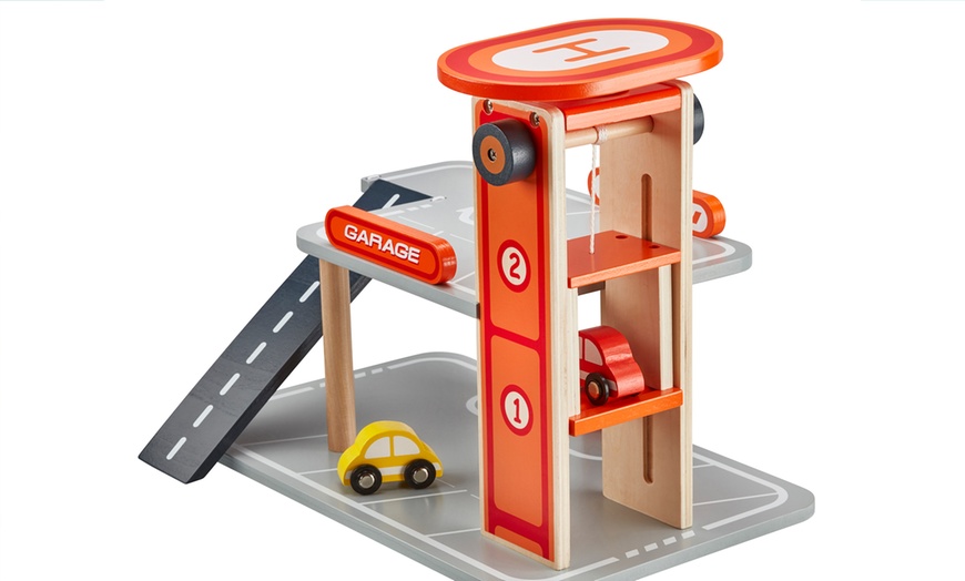 Image 5: Wooden Toy Parking Garage 