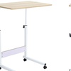 Image 2: Living And Home Height Adjustable Mobile Laptop Table on Wheels 