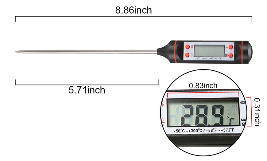 Image 2: 1-2 Pack Digital Electronic Kitchen Cooking BBQ Grill Food Meat Thermometer