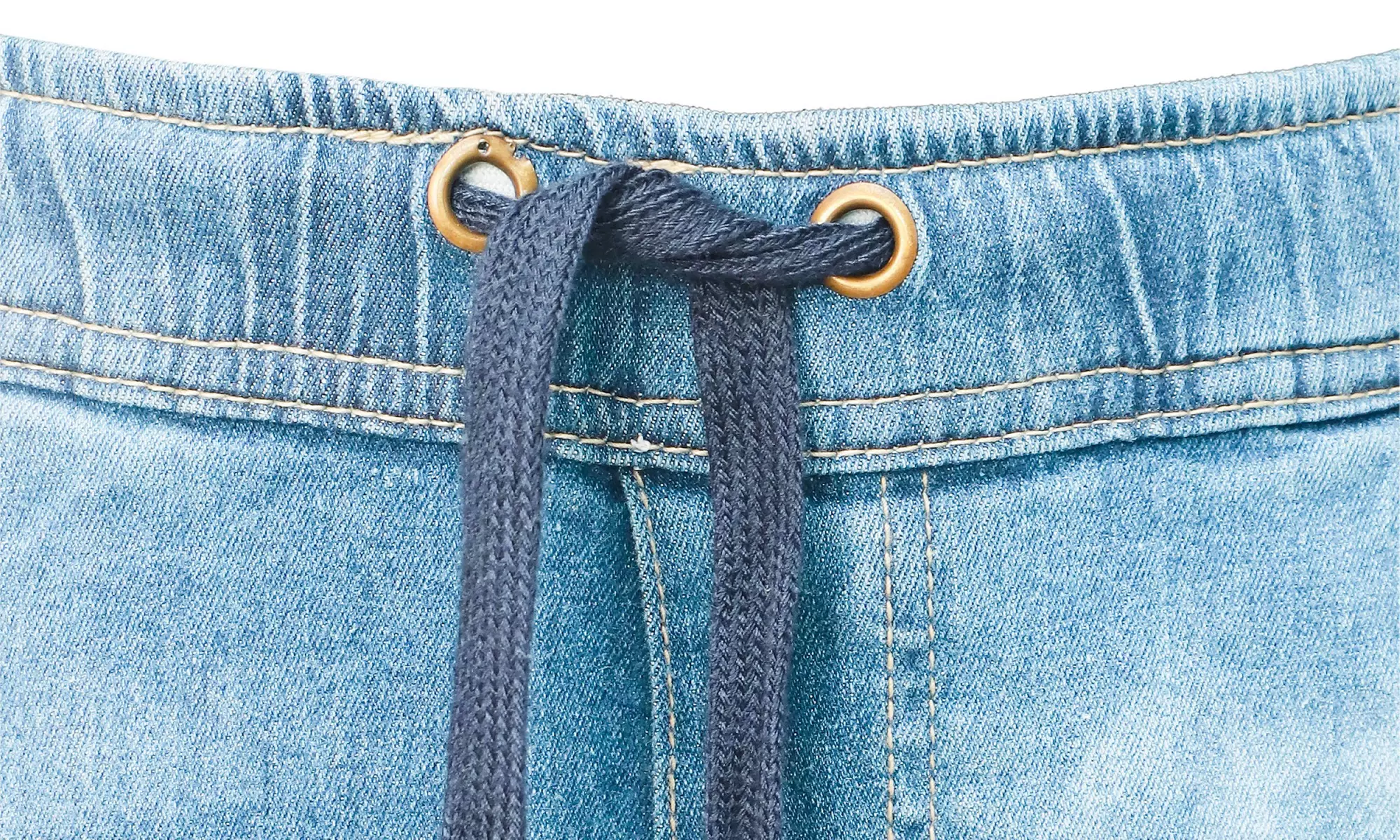Men's Elasticated Denim Joggers with Drawcord